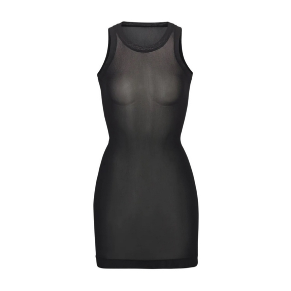 SKIMS Summer Mesh Sleeveless Minidress in Onyx - Picture 3 of 5
